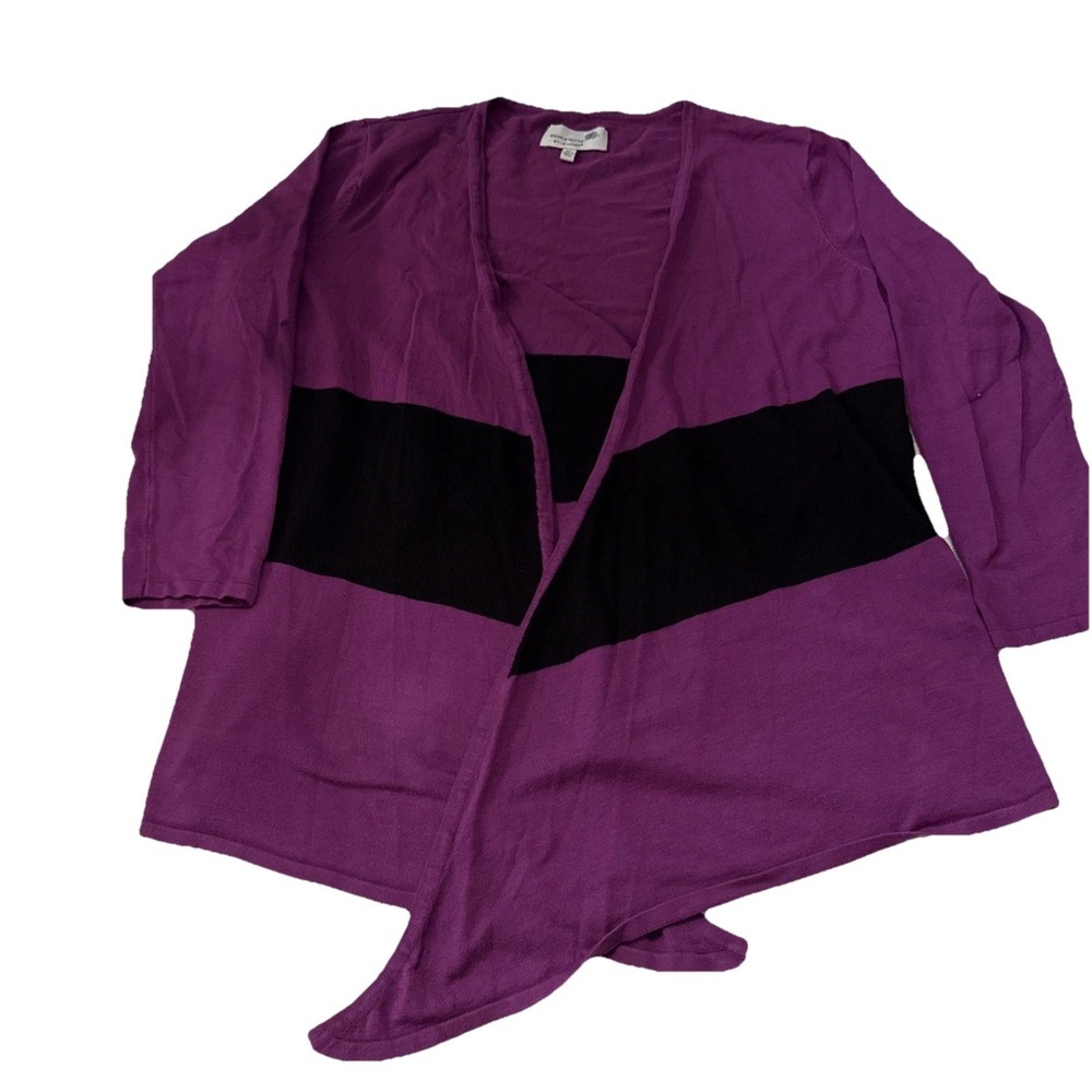 Women's Sweater Completely me by‎ Liz Lange purple black Cardigan  extra large